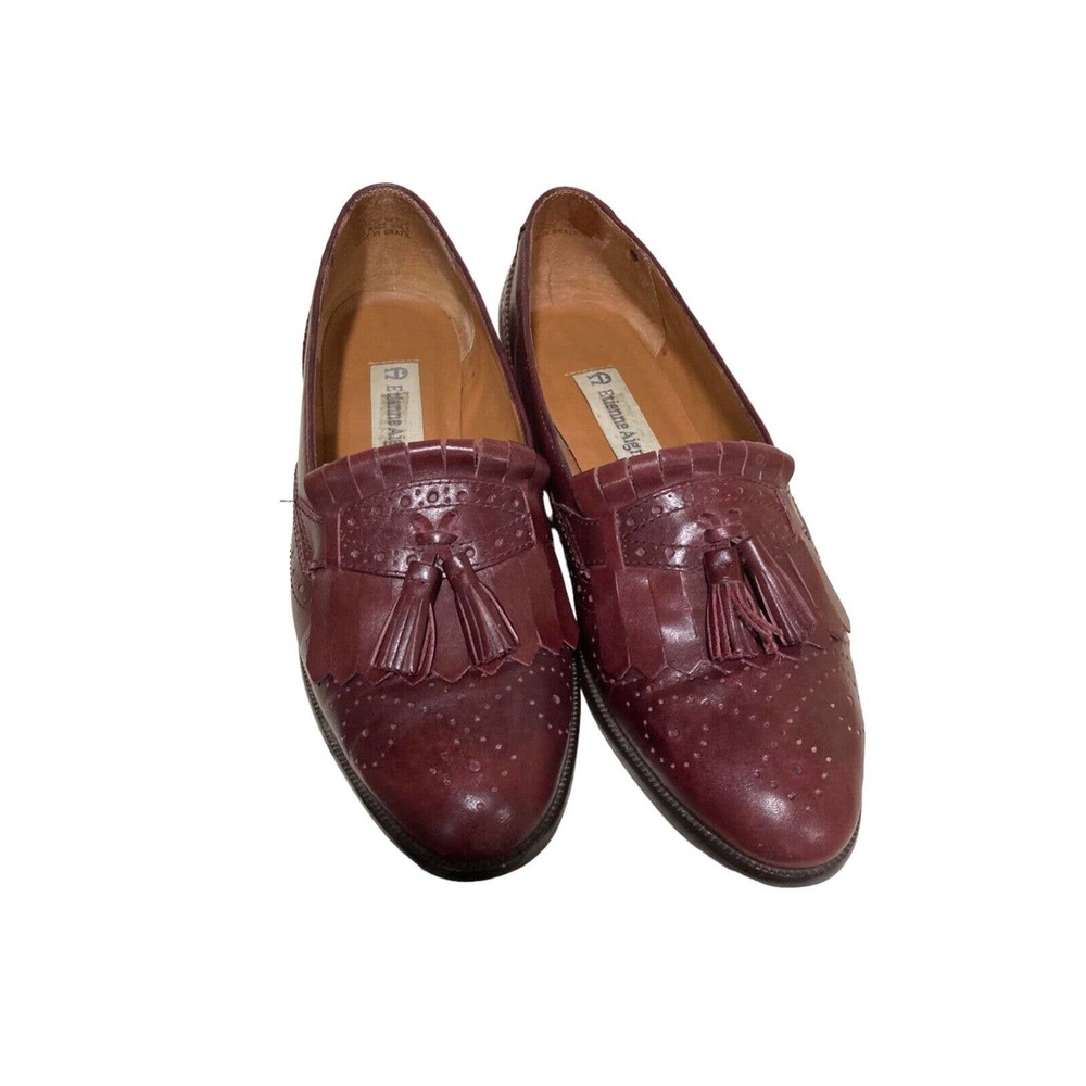 Etienne Aigner Brown‎ Tasseled Kiltie Brogue Leather Loafers Size 6 1/2 N